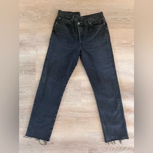 Black Agolde Criss Cross Straight Leg